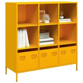 Aparador de acero amarillo mostaza 101,5x39x103,5 cm de , Aparadores - Ref: Foro24-851391, Precio: 172,41 €, Descuento: %