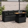 Gartenmöbel-Set 5-teilig mit schwarzen Polstern aus synthetischem Rattan von , Gartensets - Ref: Foro24-3326876, Preis: 370,9...