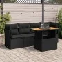 Set de muebles de jardín 5 pzas y cojines ratán sintético negro de , Conjuntos de jardín - Ref: Foro24-3326876, Precio: 363,6...