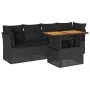 Set de muebles de jardín 5 pzas y cojines ratán sintético negro de , Conjuntos de jardín - Ref: Foro24-3326876, Precio: 363,6...