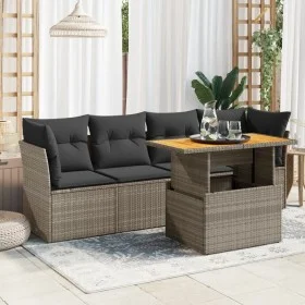 Garden sofa set with 5-piece synthetic rattan gray cushions by , Garden sets - Ref: Foro24-3326881, Price: 337,20 €, Discount: %
