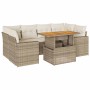 Garden set with 7 pieces of sofas and beige synthetic rattan cushions. by , Garden sets - Ref: Foro24-3327005, Price: 562,44 ...