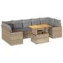 Garden sofa set with 8 pieces of synthetic beige rattan and cushions. by , Garden sets - Ref: Foro24-3327013, Price: 590,81 €...