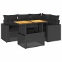 Set de muebles de jardín 5 pzas y cojines ratán sintético negro de , Conjuntos de jardín - Ref: Foro24-3327030, Precio: 402,34 €
