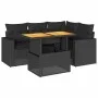 Set de muebles de jardín 5 pzas y cojines ratán sintético negro de , Conjuntos de jardín - Ref: Foro24-3327030, Precio: 404,7...