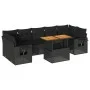 Garden sofa set with 8 pieces of black synthetic rattan and cushions. by , Garden sets - Ref: Foro24-3327121, Price: 580,46 €...