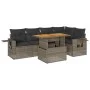6-piece garden furniture set with gray synthetic rattan cushions by , Garden sets - Ref: Foro24-3327154, Price: 433,53 €, Dis...