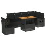 Set de sofás de jardín 7 pzas con cojines ratán sintético negro de , Conjuntos de jardín - Ref: Foro24-3327156, Precio: 519,7...