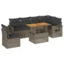 7-piece garden sofa set with gray synthetic rattan cushions by , Garden sets - Ref: Foro24-3327161, Price: 479,63 €, Discount: %