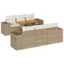 Garden set with 7 pieces of sofas and beige synthetic rattan cushions. by , Garden sets - Ref: Foro24-3327334, Price: 608,98 ...