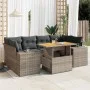 7-piece garden sofa set with gray synthetic rattan cushions by , Garden sets - Ref: Foro24-3327343, Price: 506,20 €, Discount: %
