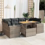 Gartensofagarnitur 7-teilig mit grauen Polstern aus synthetischem Rattan von , Gartensets - Ref: Foro24-3327343, Preis: 505,0...