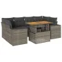7-piece garden sofa set with gray synthetic rattan cushions by , Garden sets - Ref: Foro24-3327343, Price: 506,20 €, Discount: %