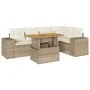 Garden sofa set with 6-piece synthetic rattan beige cushions by , Garden sets - Ref: Foro24-3327376, Price: 523,34 €, Discoun...