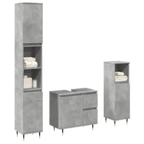 Set muebles de baño 2 piezas madera contrachapada gris hormigón de , Muebles de baño - Ref: Foro24-3324955, Precio: 175,45 €,...