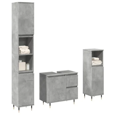 Badezimmermöbel-Set, 2-teilig, aus grauem Beton-Sperrholz. von , Badezimmermöbel - Ref: Foro24-3324955, Preis: 175,45 €, Raba...