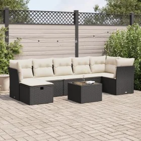 Garden sofa set with 8 pieces of black synthetic rattan and cushions. by , Garden sets - Ref: Foro24-3325312, Price: 467,93 €...