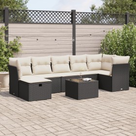 Set de sofás de jardín y cojines 8 piezas ratán sintético negro de , Conjuntos de jardín - Ref: Foro24-3325312, Precio: 468,6...