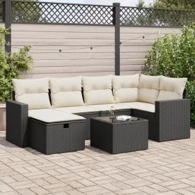 7-piece garden sofa set with black synthetic rattan cushions by , Garden sets - Ref: Foro24-3325392, Price: 419,52 €, Discoun...