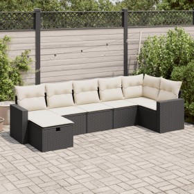 7-piece garden sofa set with black synthetic rattan cushions by , Garden sets - Ref: Foro24-3325402, Price: 423,11 €, Discoun...