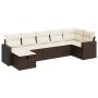 7-piece garden sofa set with brown PE rattan cushions by , Garden sets - Ref: Foro24-3325409, Price: 447,86 €, Discount: %