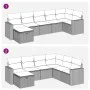 7-piece garden sofa set with brown PE rattan cushions by , Garden sets - Ref: Foro24-3325409, Price: 449,55 €, Discount: %