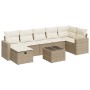 Gartensofa-Set und Kissen, 8-teilig, aus synthetischem Rattan in Beige. von , Gartensets - Ref: Foro24-3325414, Preis: 538,51...