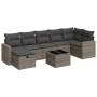 Set of garden sofas and cushions 8 pieces synthetic rattan gray by , Garden sets - Ref: Foro24-3325416, Price: 498,93 €, Disc...