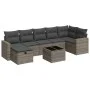 Set of garden sofas and cushions 8 pieces synthetic rattan gray by , Garden sets - Ref: Foro24-3325416, Price: 484,08 €, Disc...