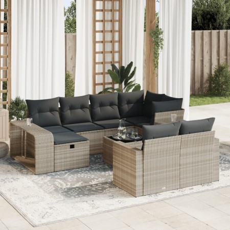 Gartensofagarnitur 11-teilig mit grauen Kissen aus synthetischem Rattan. von , Gartensets - Ref: Foro24-3326076, Preis: 679,1...