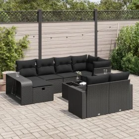 Garden sofa set 11 pieces and black synthetic rattan cushions by , Garden sets - Ref: Foro24-3326069, Price: 630,63 €, Discou...