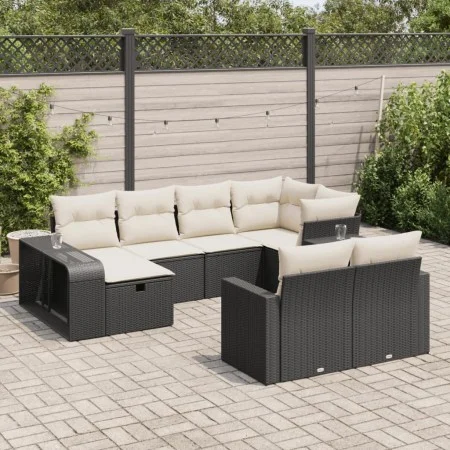 Set de sofás de jardín y cojines 10 pzas ratán sintético negro von , Gartensets - Ref: Foro24-3326060, Preis: 530,09 €, Rabat...
