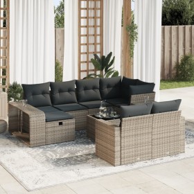 Garden sofa set 11 pieces and gray synthetic rattan cushions by , Garden sets - Ref: Foro24-3326074, Price: 620,34 €, Discoun...