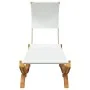 Sun lounger with cream curved solid wood canopy 100x200x126 cm by vidaXL, Outdoor beds - Ref: Foro24-313945, Price: 141,68 €,...