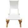 Tumbona con dosel madera maciza curvada crema 100x200x126 cm de vidaXL, Camas para exteriores - Ref: Foro24-313945, Precio: 1...