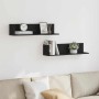 Estantes de pared 2 uds madera ingeniería negro 75x16,5x16,5 cm de , Estantes y estanterías - Ref: Foro24-860032, Precio: 31,...