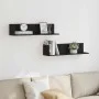 Wall shelves 2 units engineered wood black 75x16.5x16.5 cm by , Shelves and shelves - Ref: Foro24-860032, Price: 30,99 €, Dis...