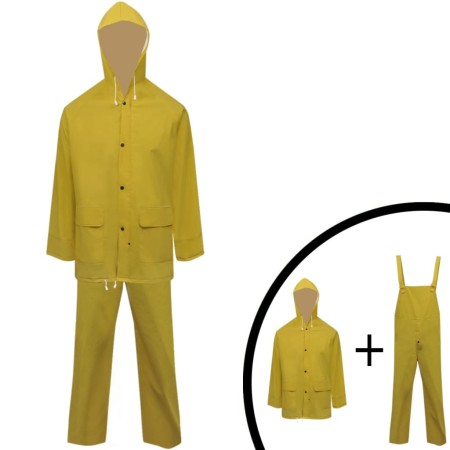 Chubasquero impermeable reforzado con capucha 2 pzas M amarillo de , Trajes impermeables - Ref: Foro24-130776, Precio: 24,96 ...