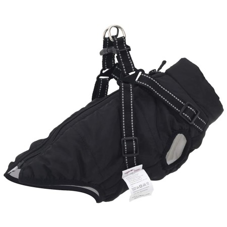 Wasserdichter reflektierender Hundemantel mit integriertem Geschirr, Größe 2XL in Schwarz. von , Kleidung für Hunde - Ref: Fo...