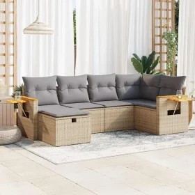 Garden sofa set with 6-piece synthetic rattan beige cushions by , Garden sets - Ref: Foro24-3325972, Price: 399,75 €, Discoun...