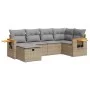 Garden sofa set with 6-piece synthetic rattan beige cushions by , Garden sets - Ref: Foro24-3325972, Price: 399,75 €, Discoun...
