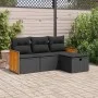 4-piece garden sofa set with black synthetic rattan cushions by , Garden sets - Ref: Foro24-3326003, Price: 263,95 €, Discoun...
