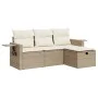 Garden sofa set with 4-piece synthetic rattan beige cushions by , Garden sets - Ref: Foro24-3325454, Price: 331,92 €, Discoun...