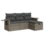 Garden sofa set 4 pieces with gray synthetic rattan cushions by , Garden sets - Ref: Foro24-3325456, Price: 268,63 €, Discoun...