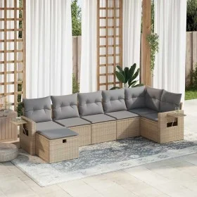 Garden set with 7 pieces of sofas and beige synthetic rattan cushions. by , Garden sets - Ref: Foro24-3325505, Price: 475,76 ...