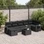Garden sofa set with 8 pieces of black synthetic rattan and cushions. by , Garden sets - Ref: Foro24-3325511, Price: 536,93 €...