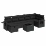 Garden sofa set with 8 pieces of black synthetic rattan and cushions. by , Garden sets - Ref: Foro24-3325511, Price: 537,20 €...