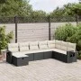 Garden sofa set with 8 pieces of black synthetic rattan and cushions. by , Garden sets - Ref: Foro24-3325532, Price: 473,36 €...