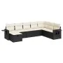 Garden sofa set with 8 pieces of black synthetic rattan and cushions. by , Garden sets - Ref: Foro24-3325532, Price: 473,36 €...
