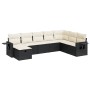 Gartensofa-Set und Kissen, 8-teilig, aus schwarzem Kunststoff-Rattan. von , Gartensets - Ref: Foro24-3325532, Preis: 480,68 €...
